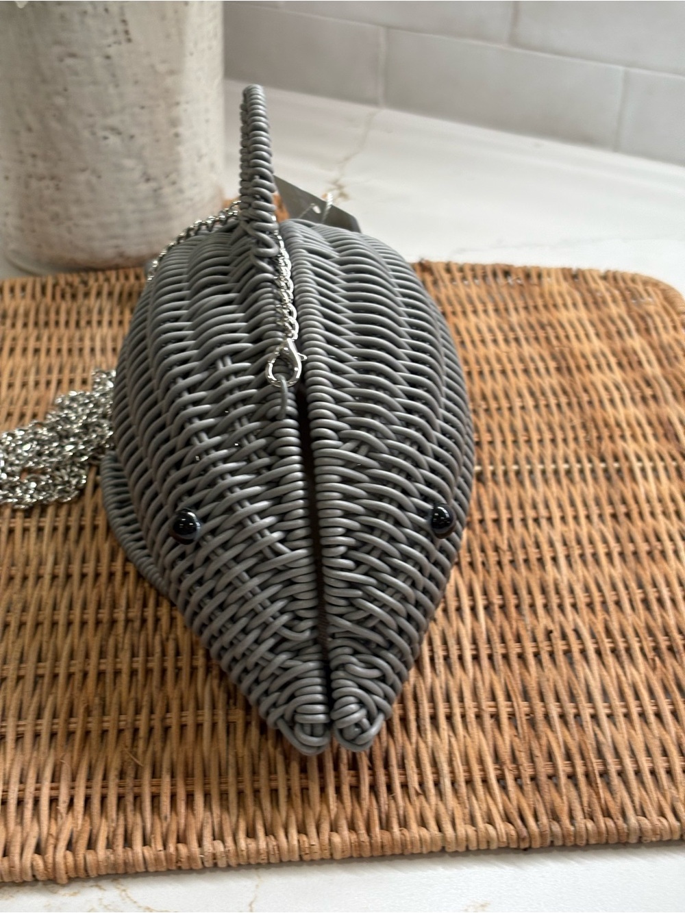 Gray Woven Dolphin Crossbody Bag 
Tommy Bahama Viral 🐬 - Picture 3 of 11